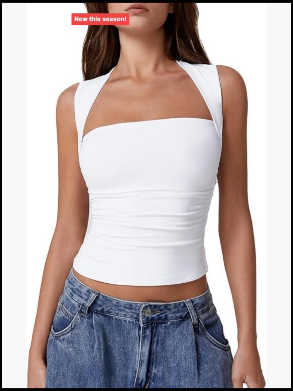 Slim Fit Square Neck Tank Top Sleeveless Layering Top